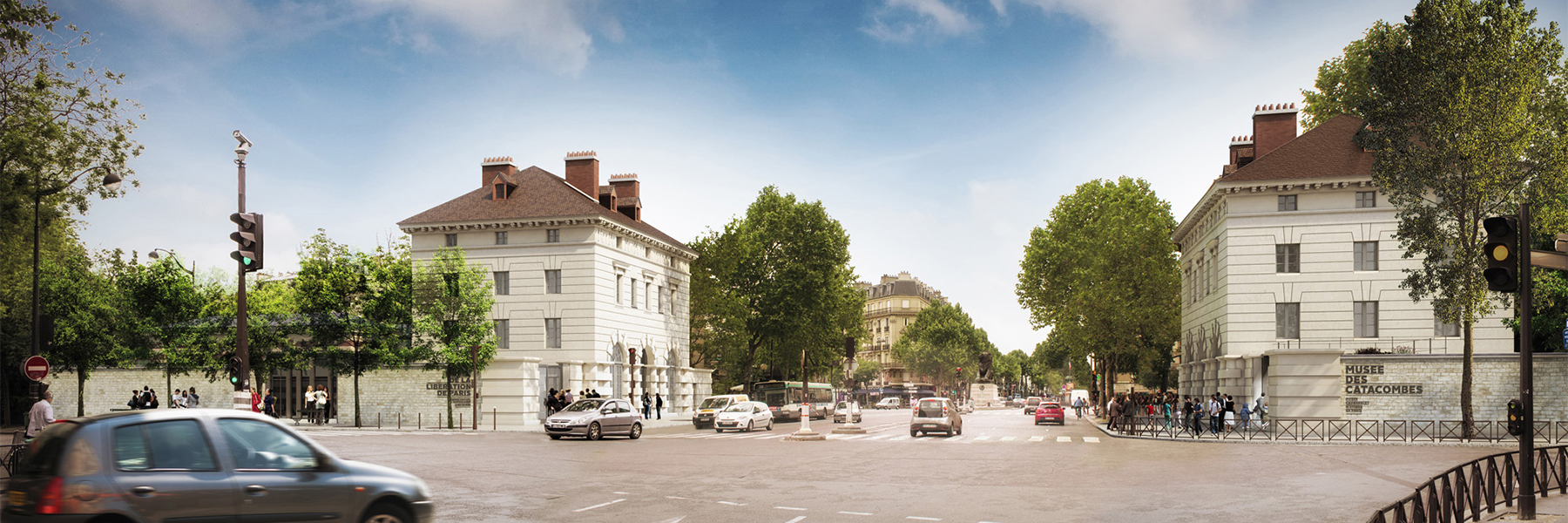 Vue sur le musée de la Libération et le musée des Catacombes