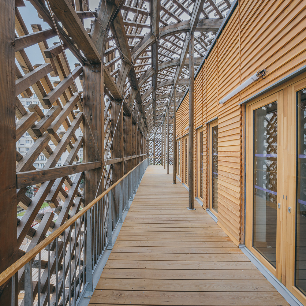 Ossature bois de la médiathèque James Baldwin