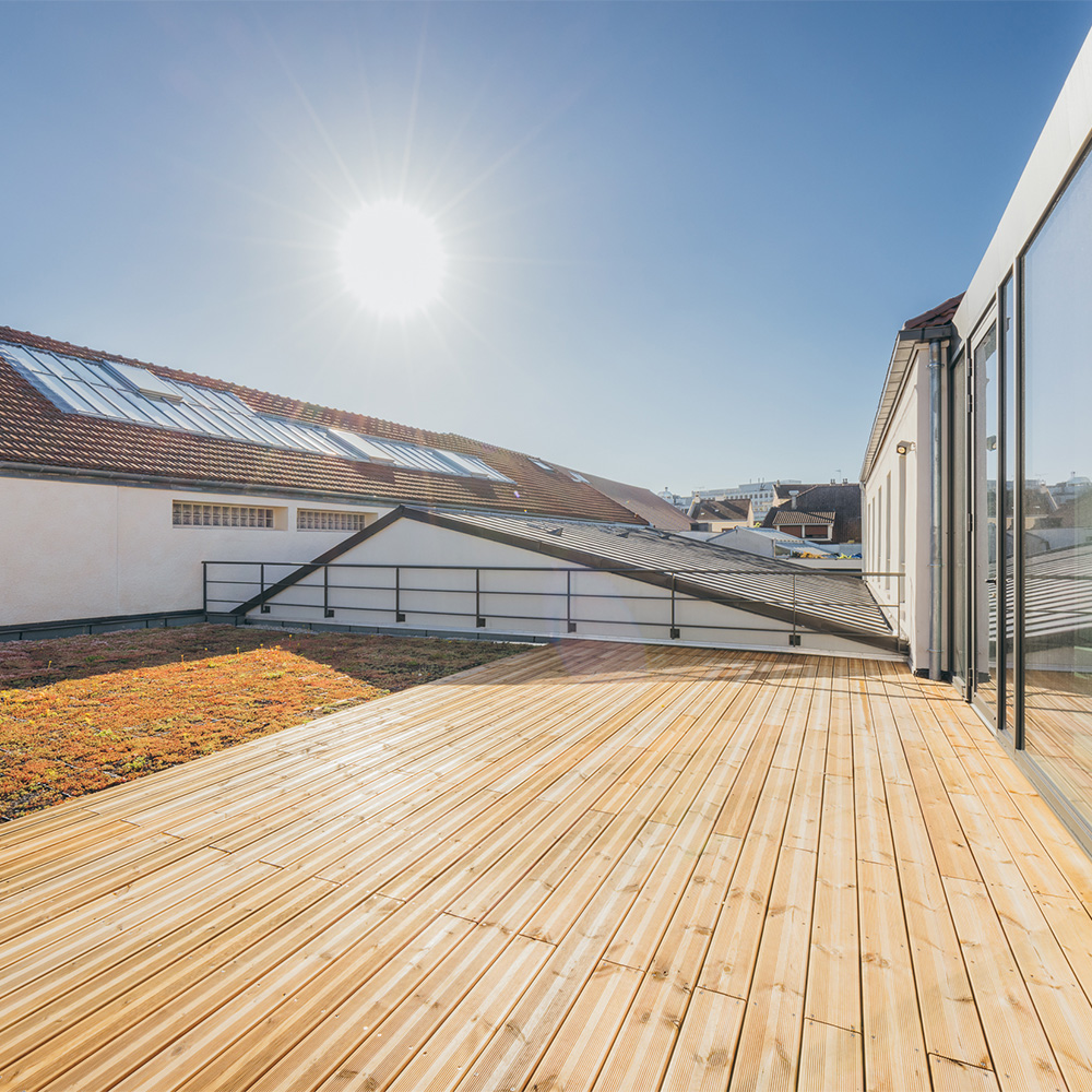 Toiture-terrasse du conservatoire de Rungis